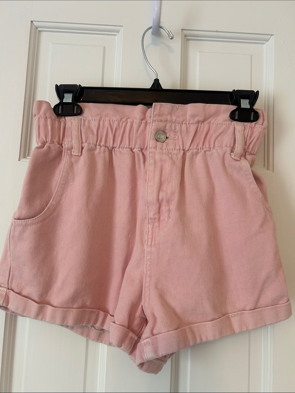 PacSun High-Waist Light Pink Paperbag Shorts